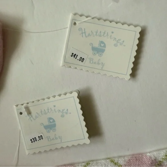 NWT Hartstrings vintage argyle Pink and White Baby Set - Picture 2 of 10